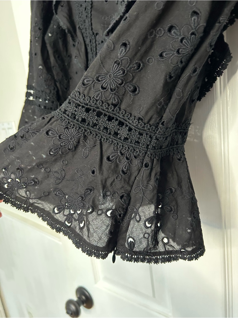 The Kooples Solar Flowers Cotton Broderie Top - Picture 10 of 12